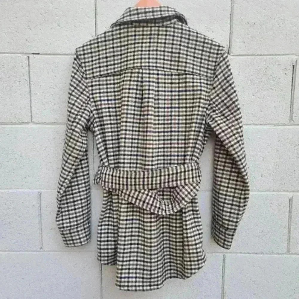 Rails Rhodes Belted Plaid Ochre Sand Mocha Flannel Wool Jacket Size Large - Picture 5 of 12
